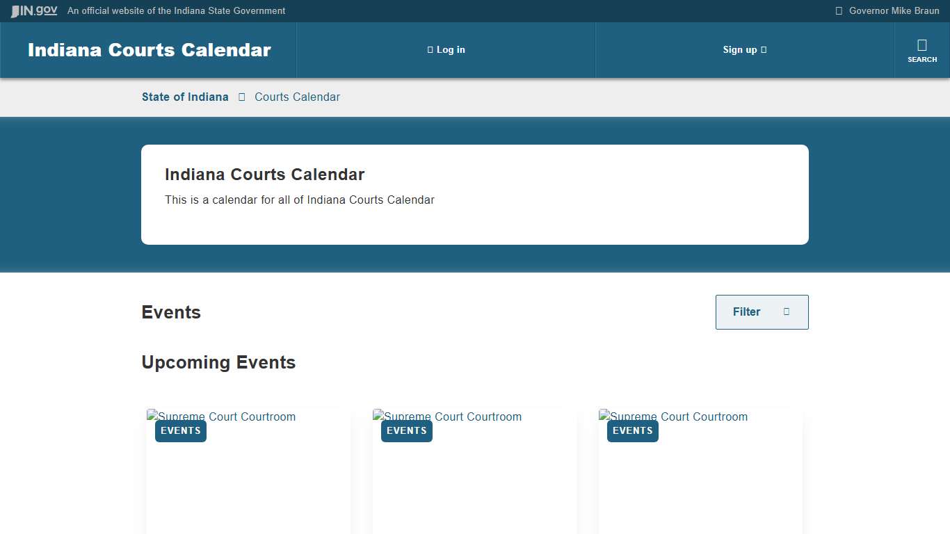 Courts Calendar - State of Indiana